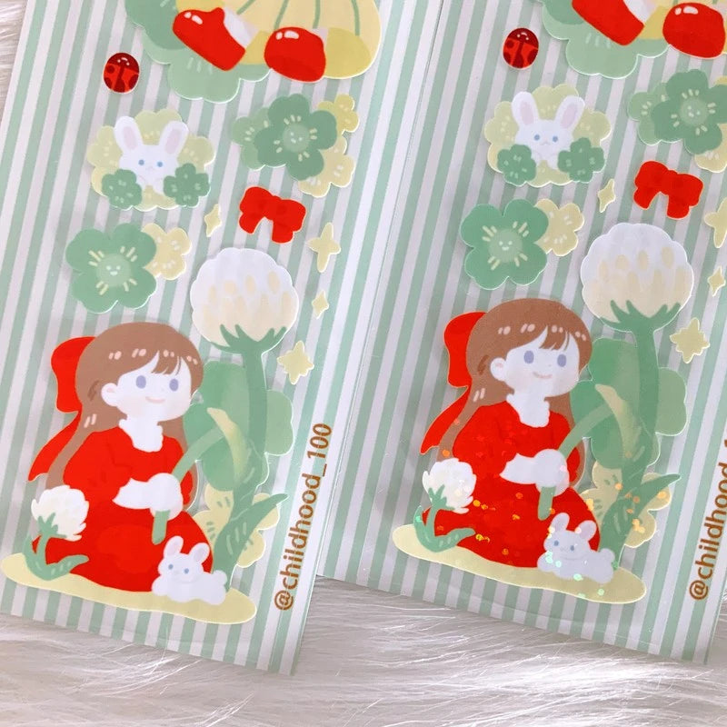 [CM07] Childhood Memories Shamrock Garden Holographic Sticker Sheet