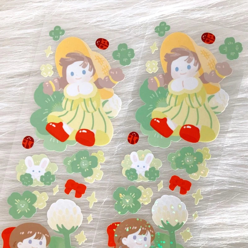 [CM07] Childhood Memories Shamrock Garden Holographic Sticker Sheet