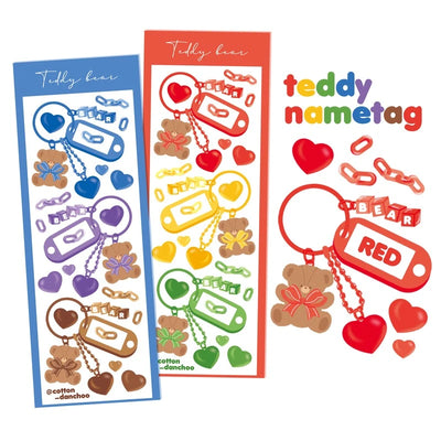 [DC12] Danchoo Teddy & Bear Doll Name Tag Sticker Sheet (color/style options)