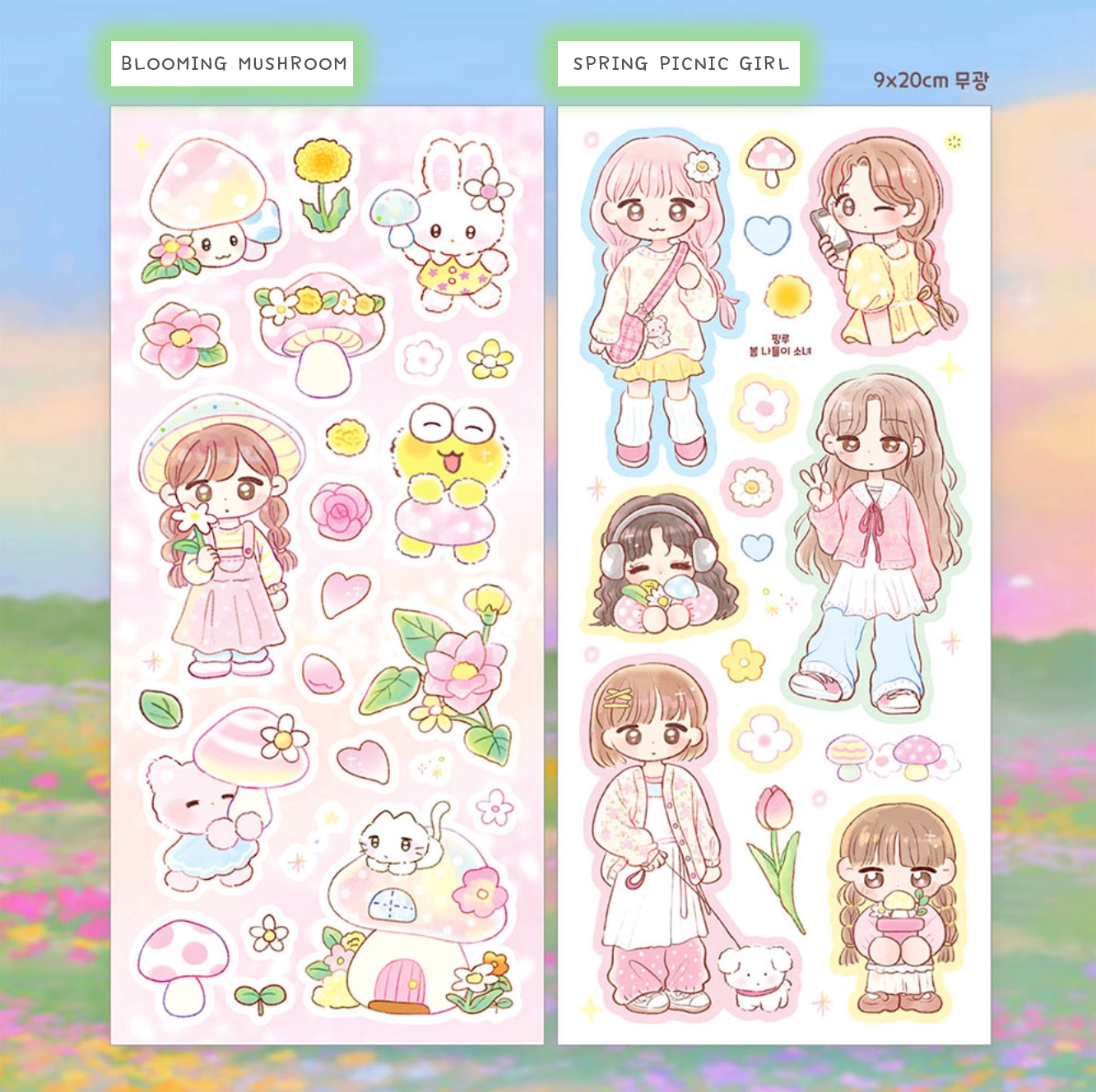 [PK18] Pinkrue Spring & Mushroom Sticker Pack (Singles/Pack)