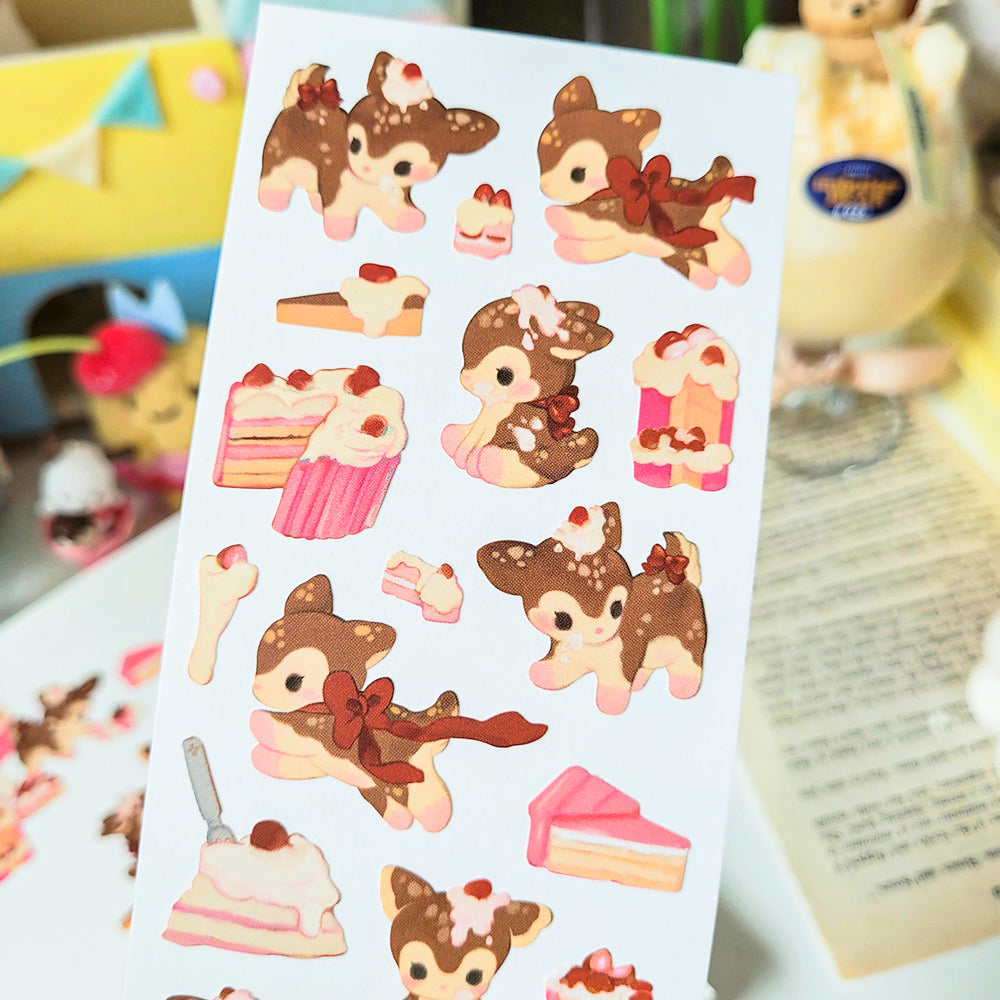 [SO01] NEW RESTOCK Somsomsoso Cake Deer Sticker Sheet