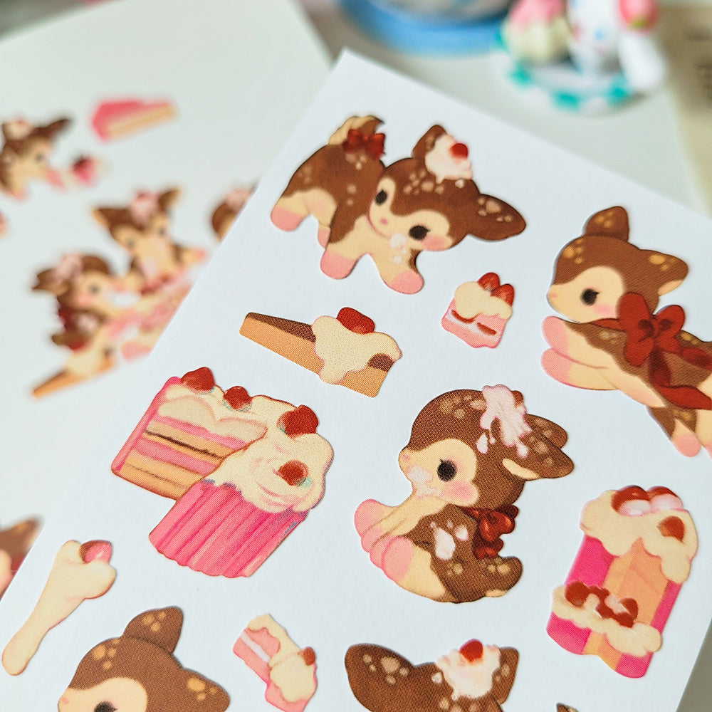 [SO01] NEW RESTOCK Somsomsoso Cake Deer Sticker Sheet