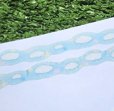 [SY29] Syomsyom Soft Clouds Glitter Diecut Masking Tape 15mm x 5m (options)