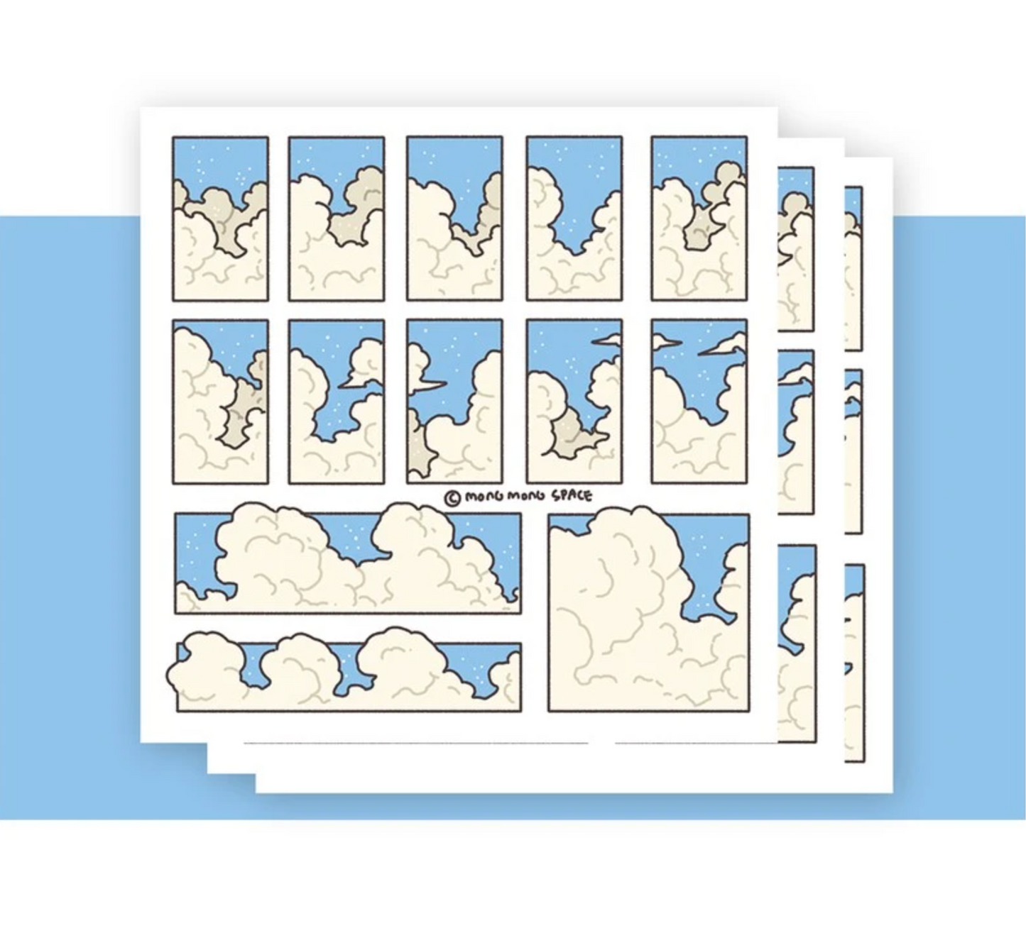 [MM25] DISCOUNT DESK Mong Mong Space Piece of the Sky Self-cut Sticker Pack