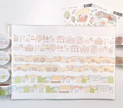 [SY15] Syomsyom Cozy Blanket/Pastel Town Masking Tape 25mm x 5m