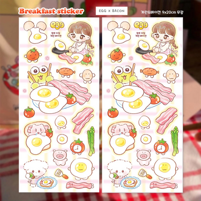 [PK02] Pinkrue Breakfast Sticker Pack (Singles/Pack)