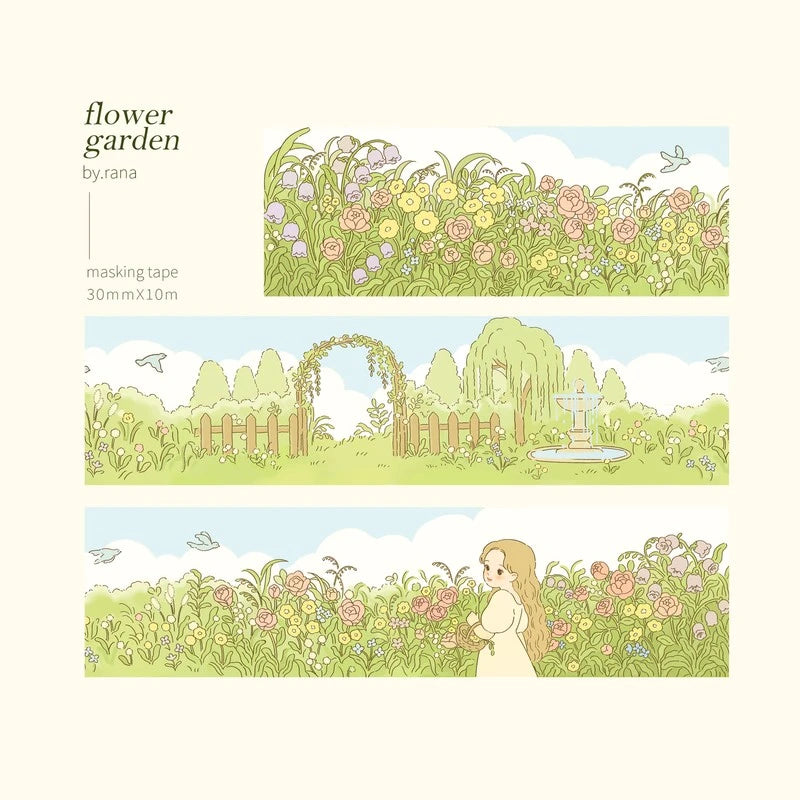 [BR03] by.rana Flower Garden/Rest of Mind Masking Tape (30mm x 10m)