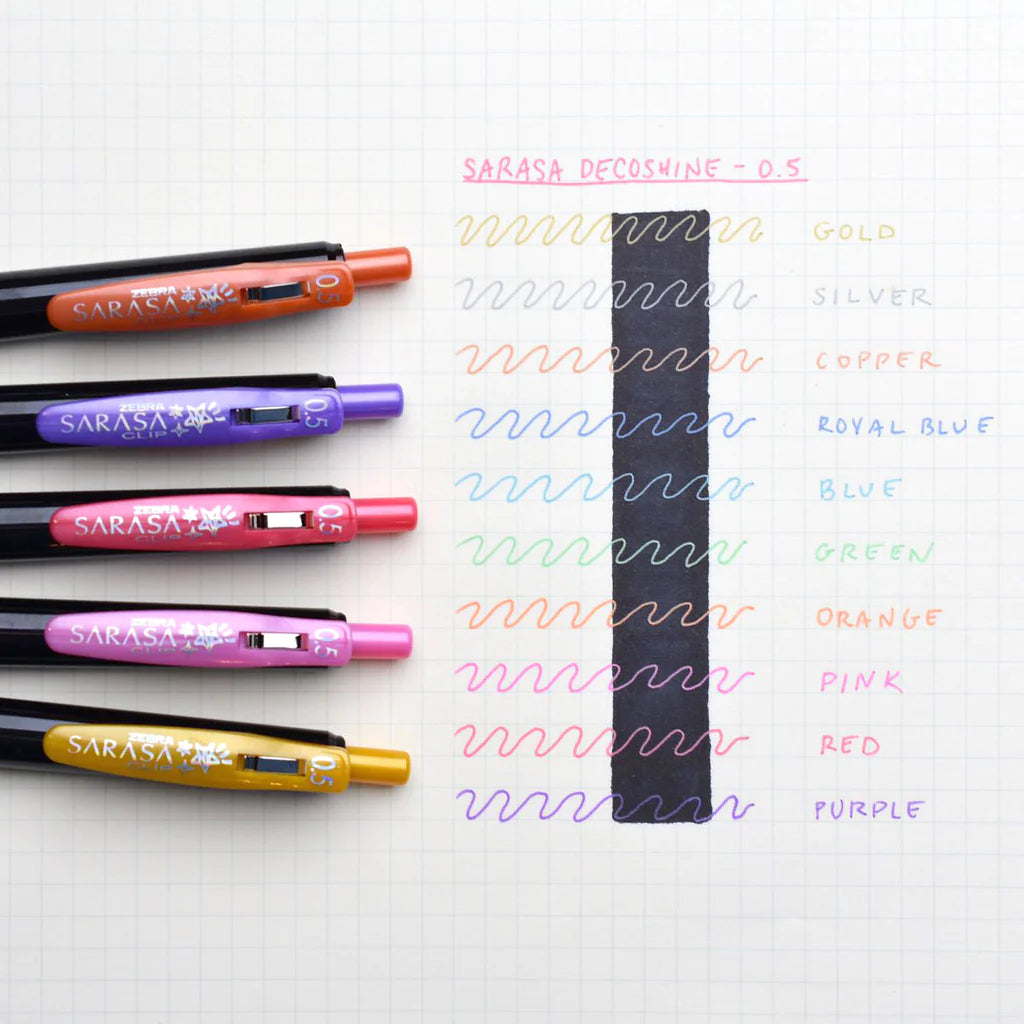 [SA04] Sarasa Clip Gel Pen Decoshine Color 0.5 mm (9 color options)