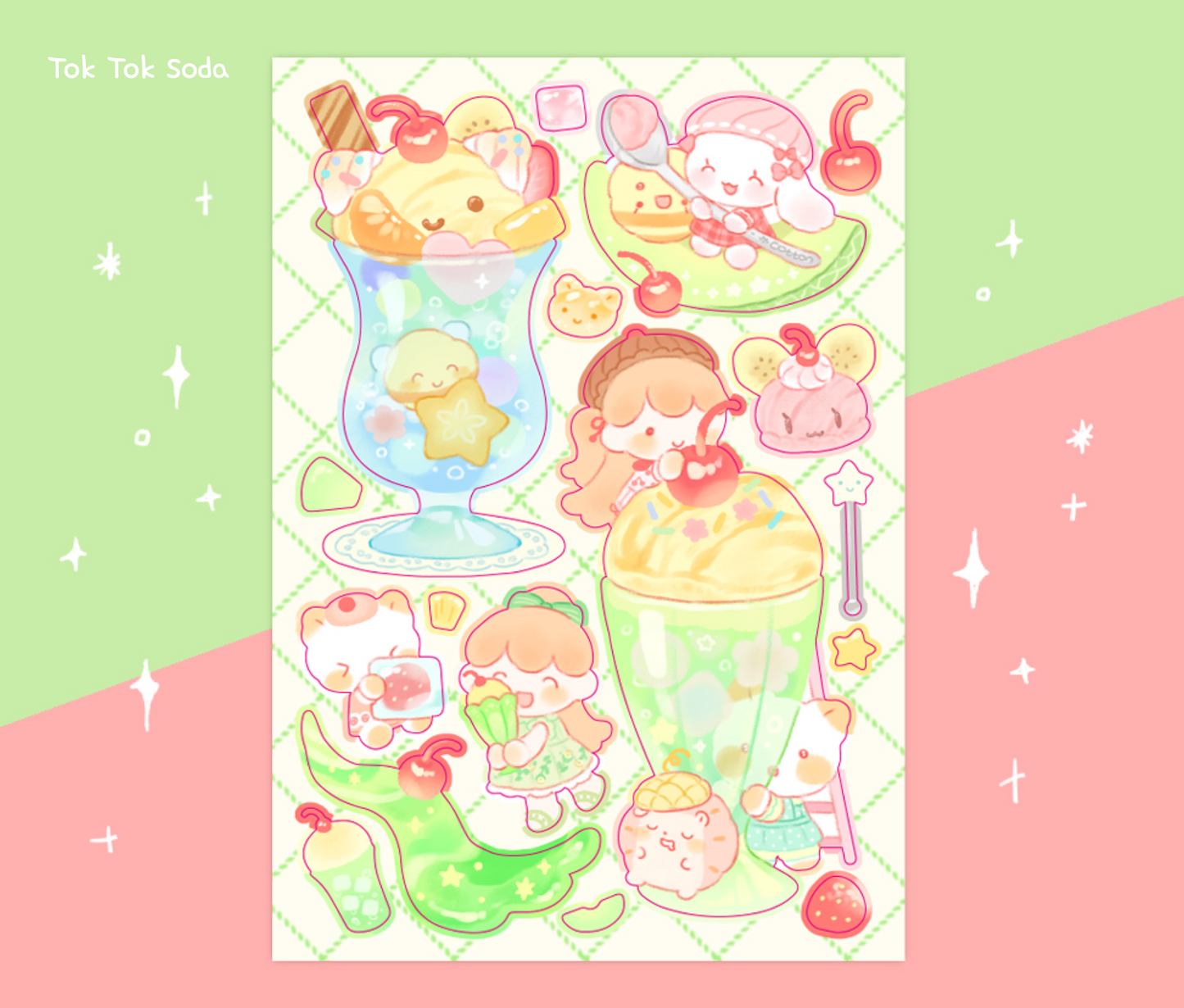 [CW37] Cotton World Summer Story Sticker Pack (Pack/Singles)