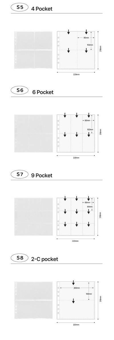 [YD03] Yudaeng A5 Wide 6 Holes Premium Binder Pages (Pack Of 10) (options)***